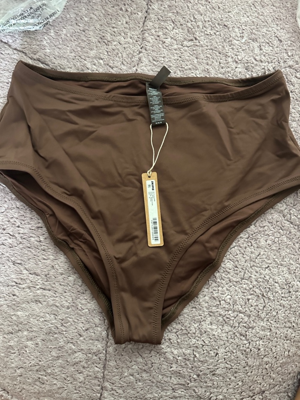 SKIMS Full Brief Brown High-Waist Bikini Bottom